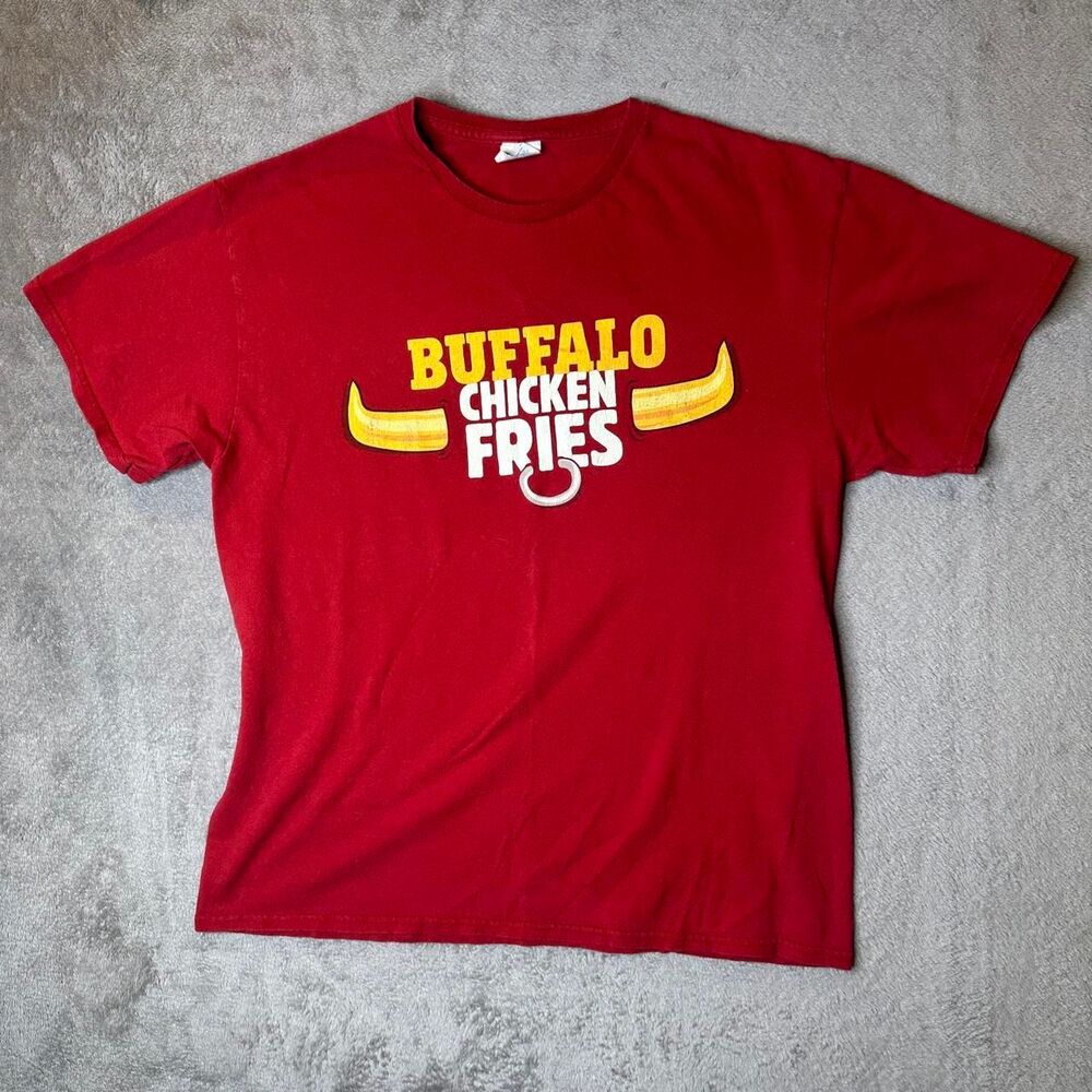 Burger King Chicken Fries Promo Shirt Mens Large Red Double Sided